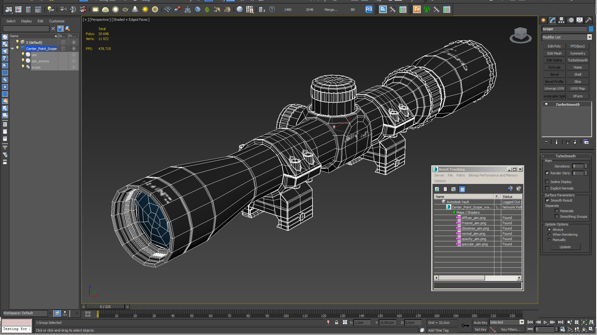 3D Center Point Scope model