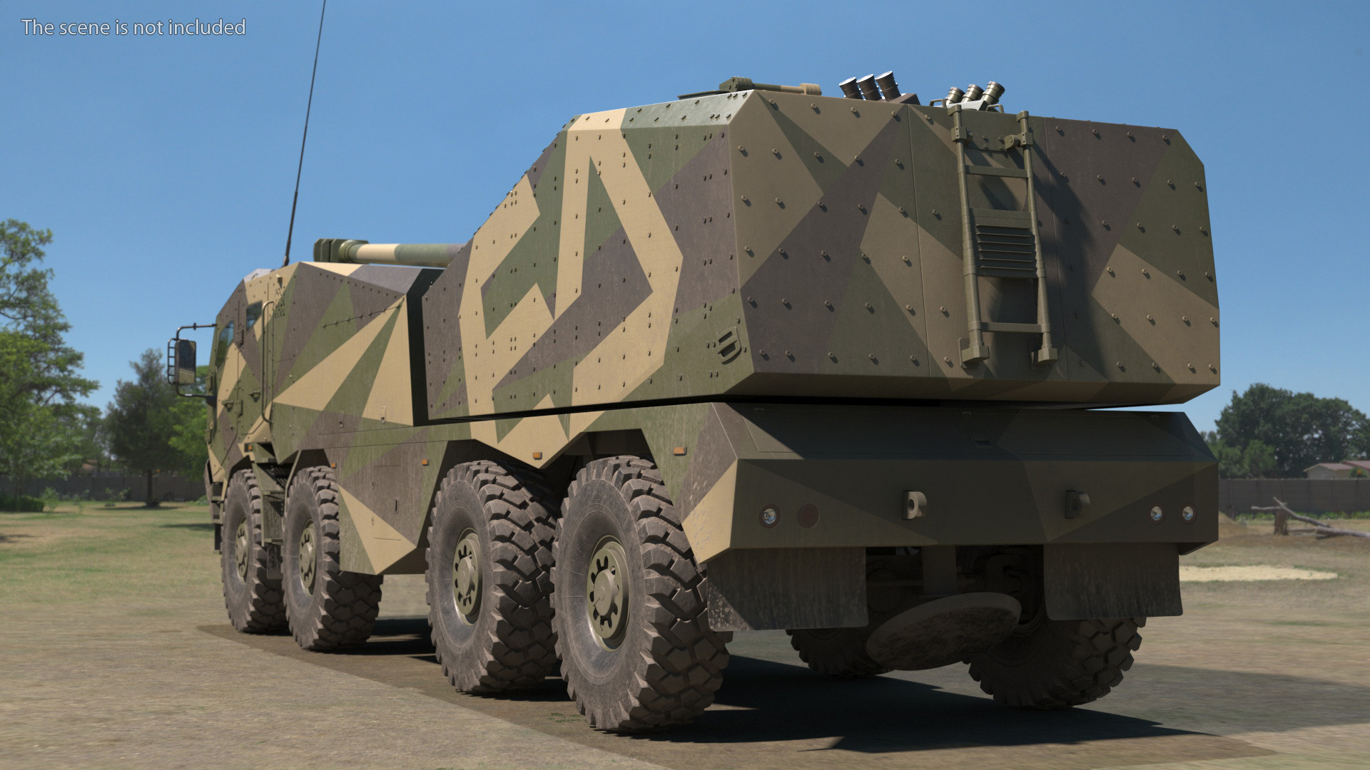 3D model Self-Propelled Morana Howitzer Gun in Dirty Rigged