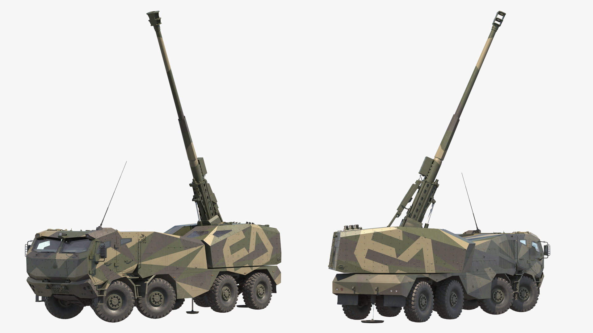 3D model Self-Propelled Morana Howitzer Gun in Dirty Rigged