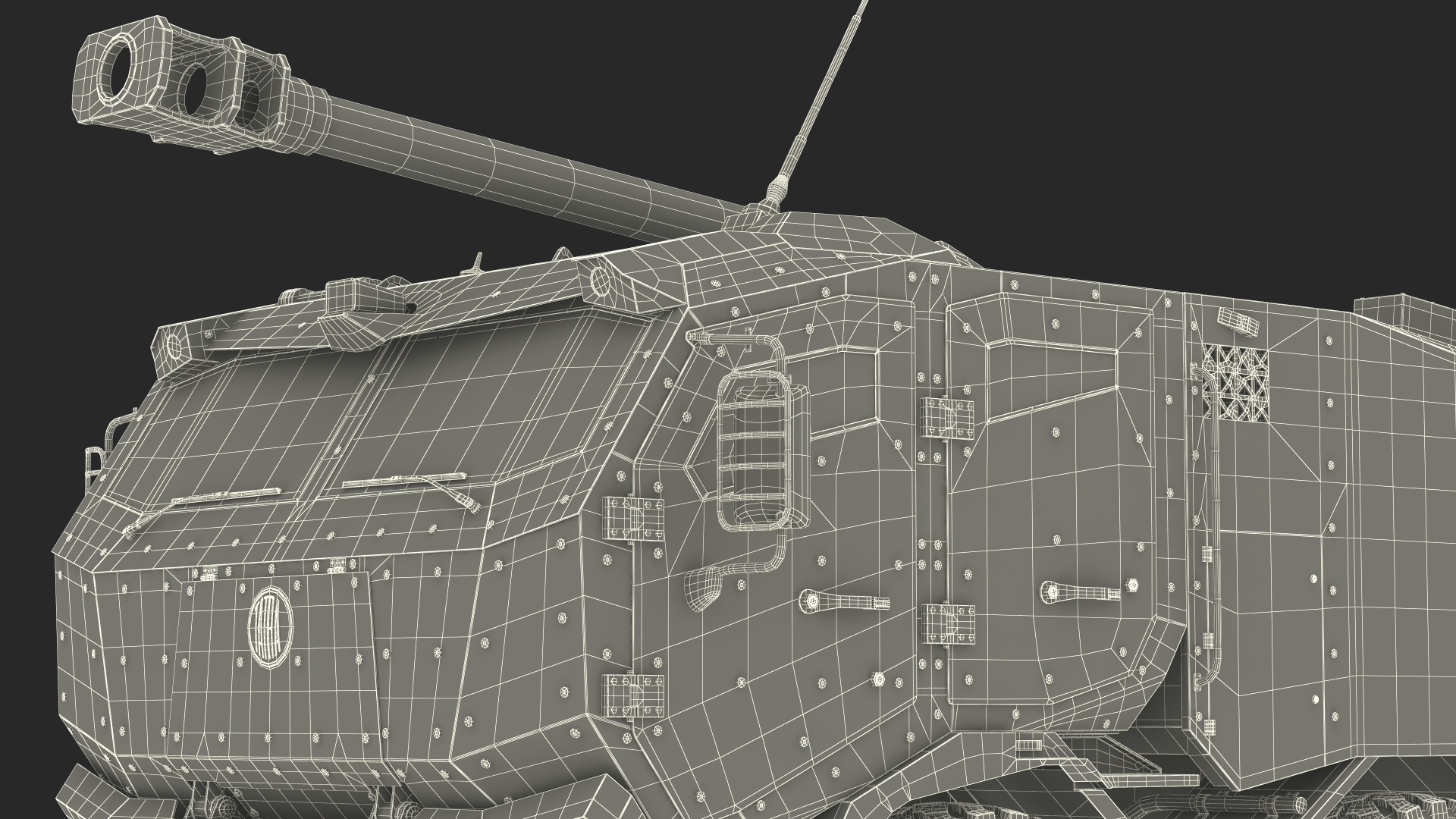 3D model Self-Propelled Morana Howitzer Gun in Dirty Rigged