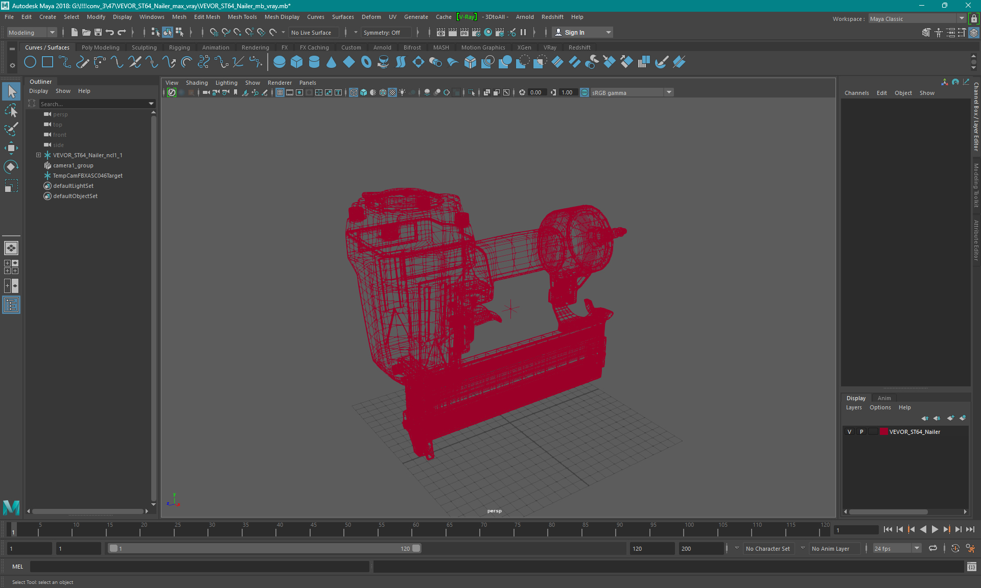 3D Pneumatic Nailer and Stapler model