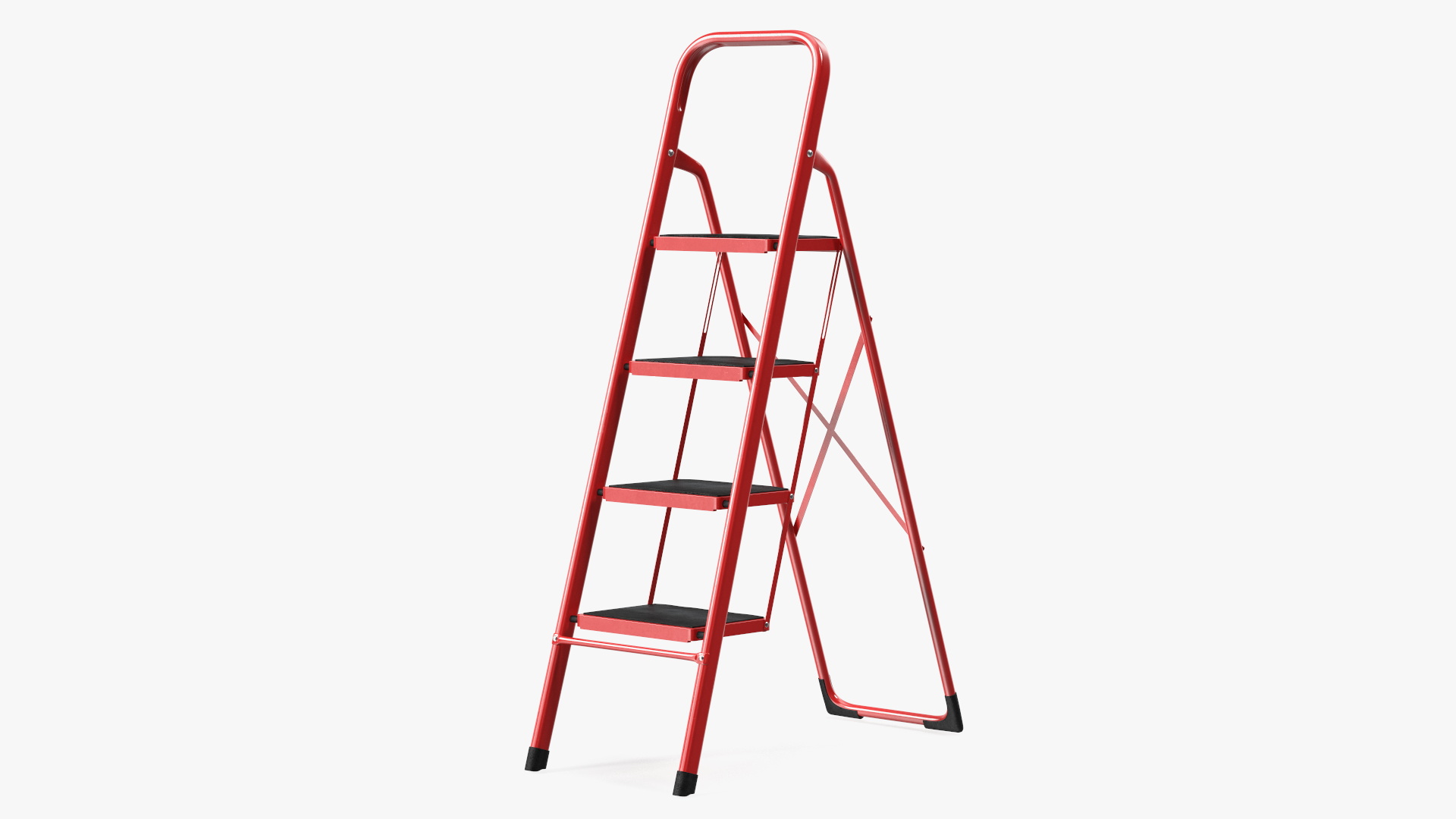 3D 4 Step Ladder for Home Folded Rigged