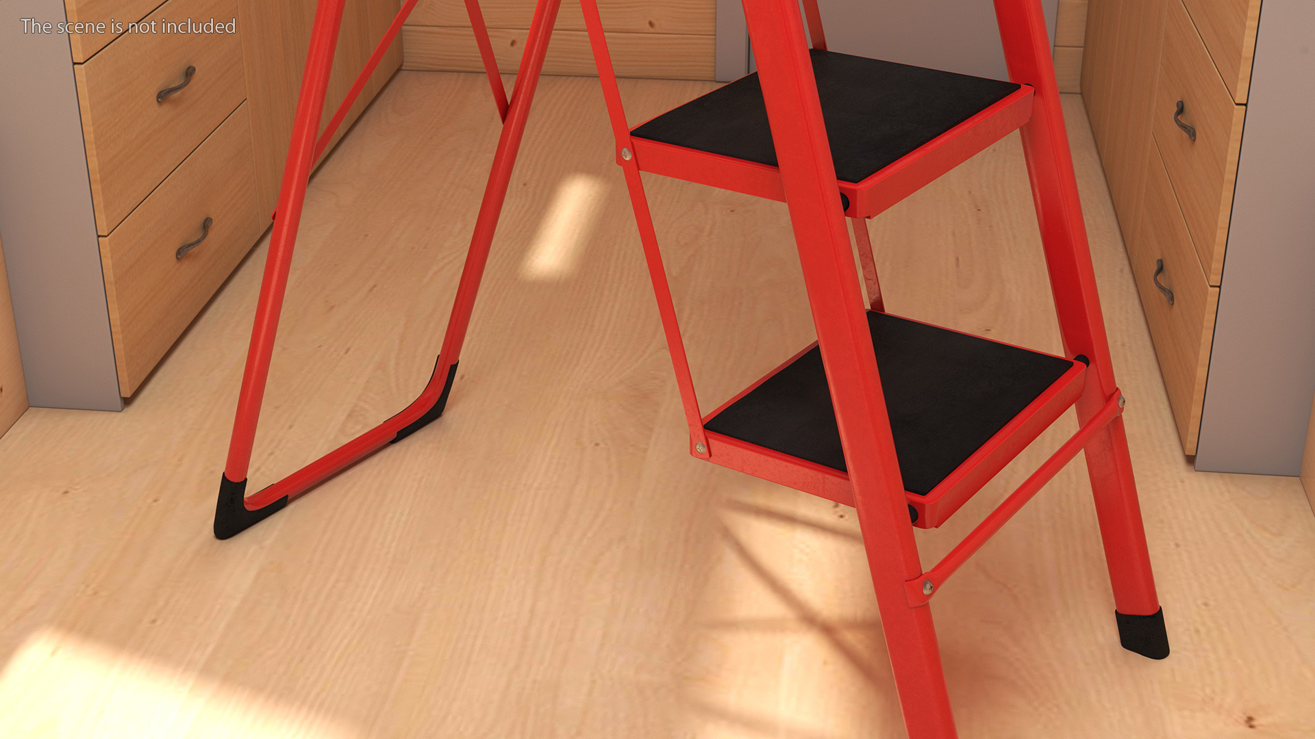 3D 4 Step Ladder for Home Folded Rigged