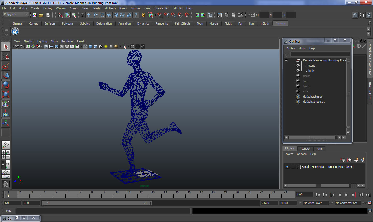 Female Mannequin Running Pose 3D model