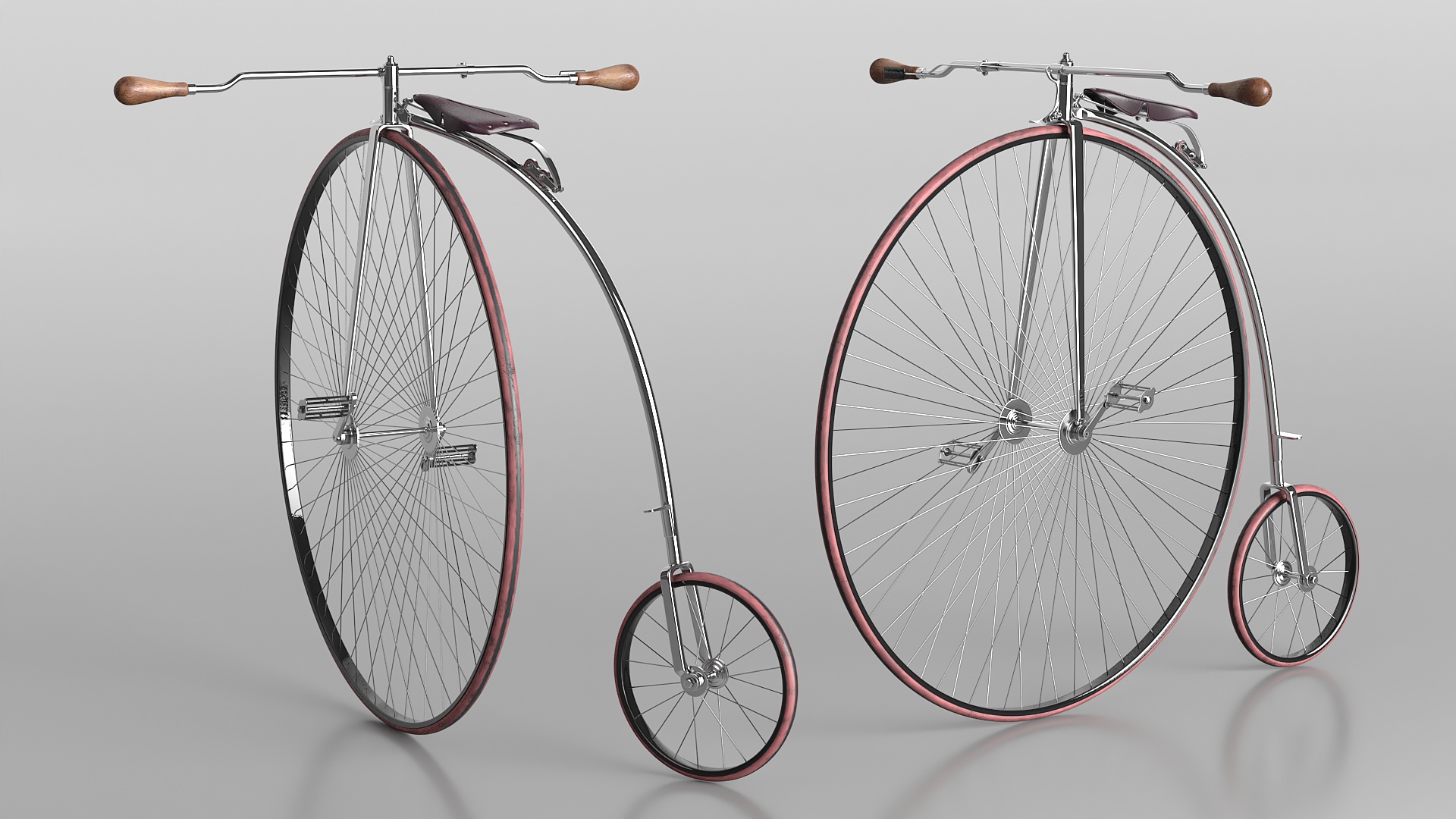 Penny Farthing Bicycle Rigged 3D model