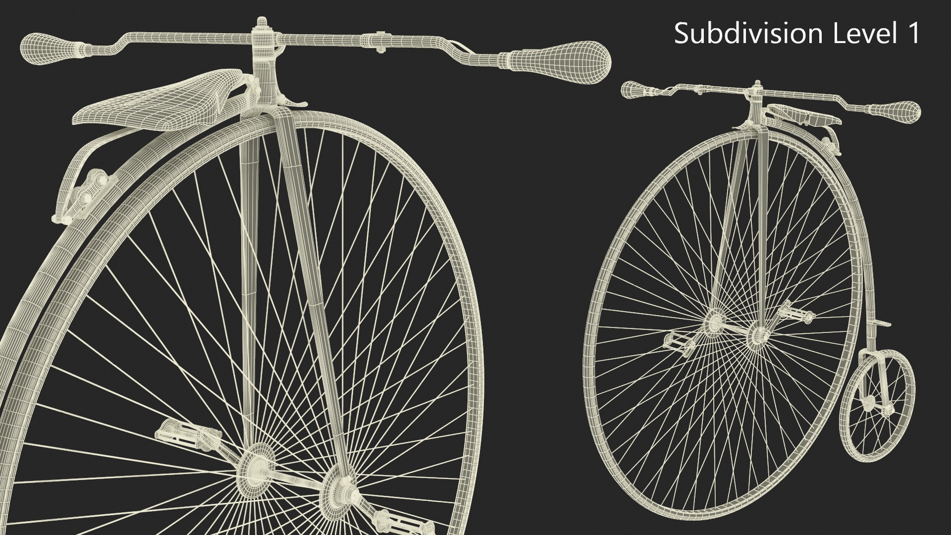 Penny Farthing Bicycle Rigged 3D model