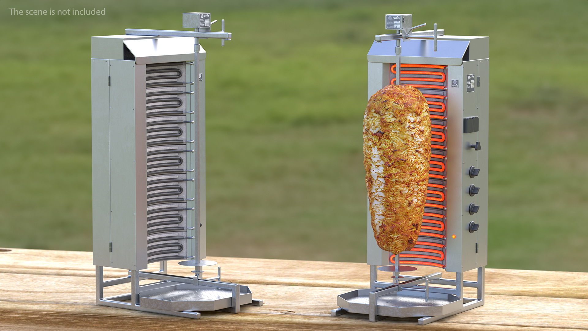 Potis Vertical Rotisserie Grill For Doner Kebab 3D