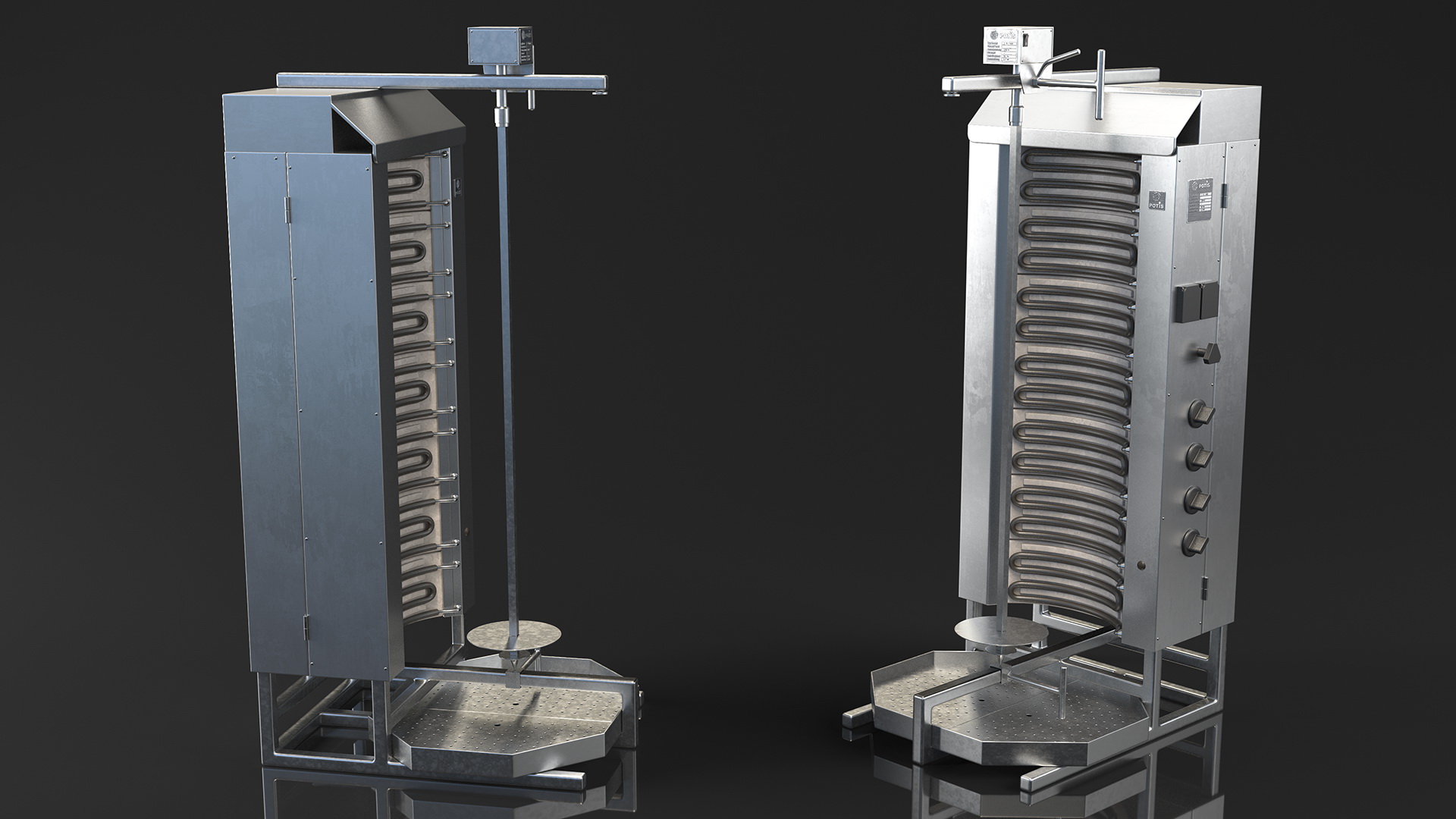 Potis Vertical Rotisserie Grill For Doner Kebab 3D