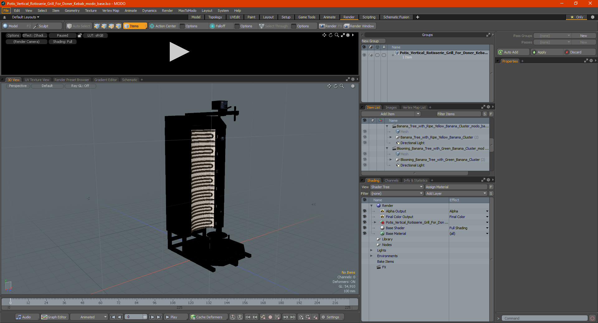 Potis Vertical Rotisserie Grill For Doner Kebab 3D