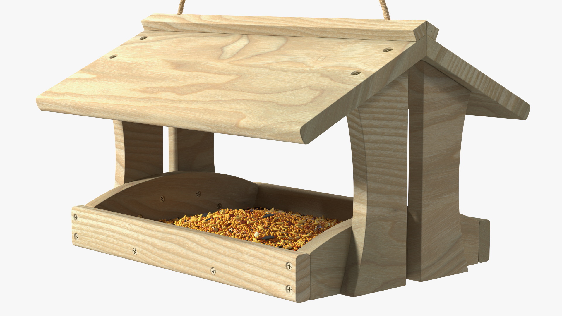 3D Wooden Bird Feeder model