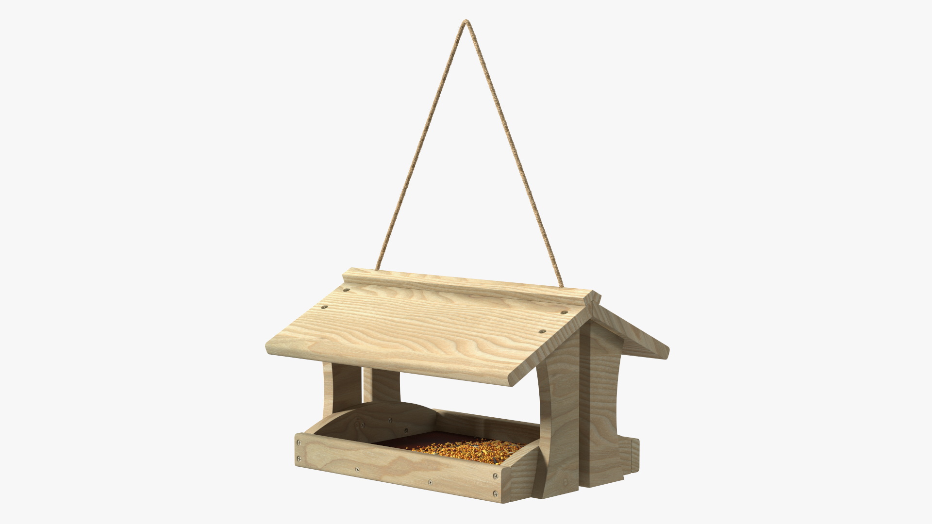 3D Wooden Bird Feeder model