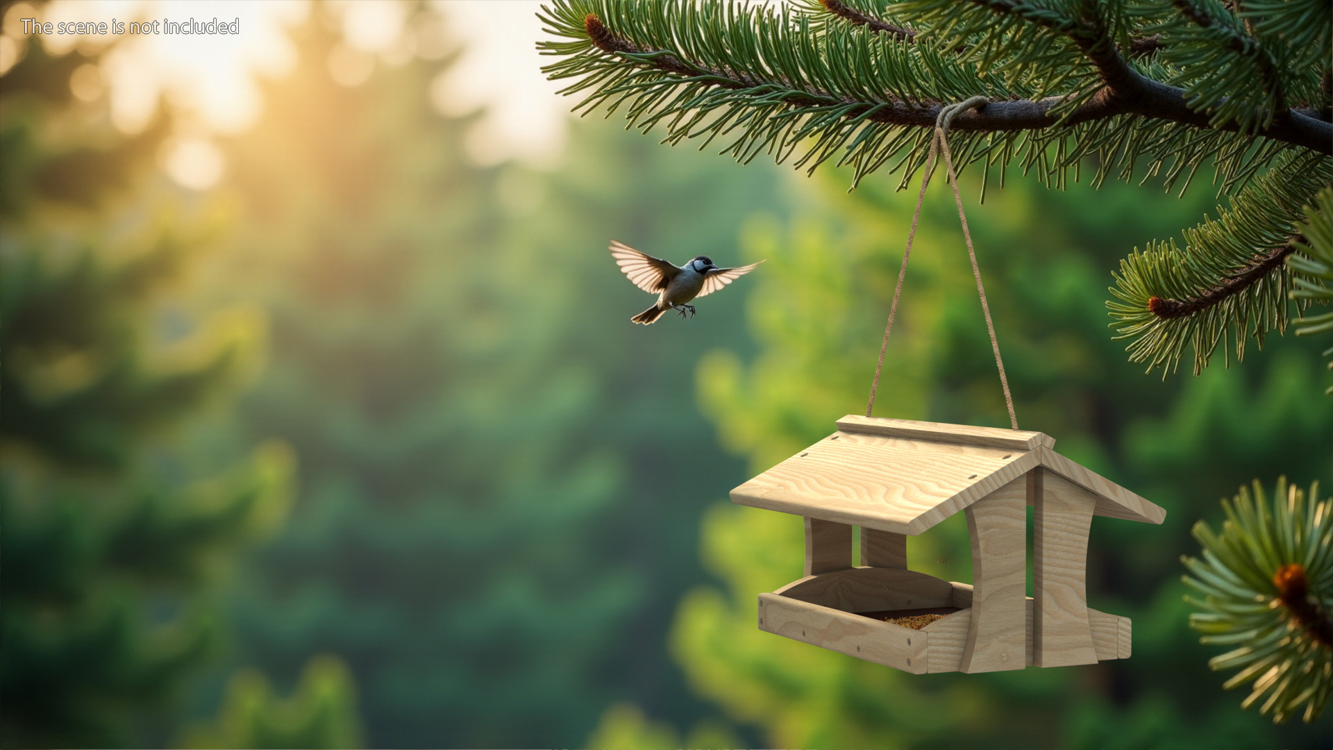 3D Wooden Bird Feeder model