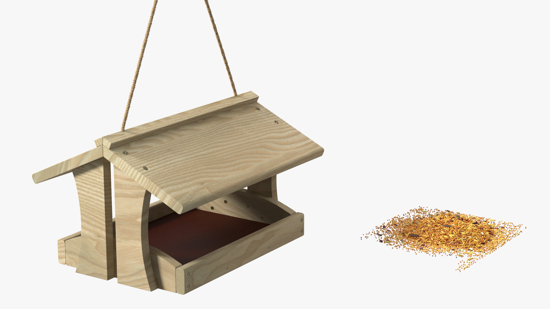 3D Wooden Bird Feeder model