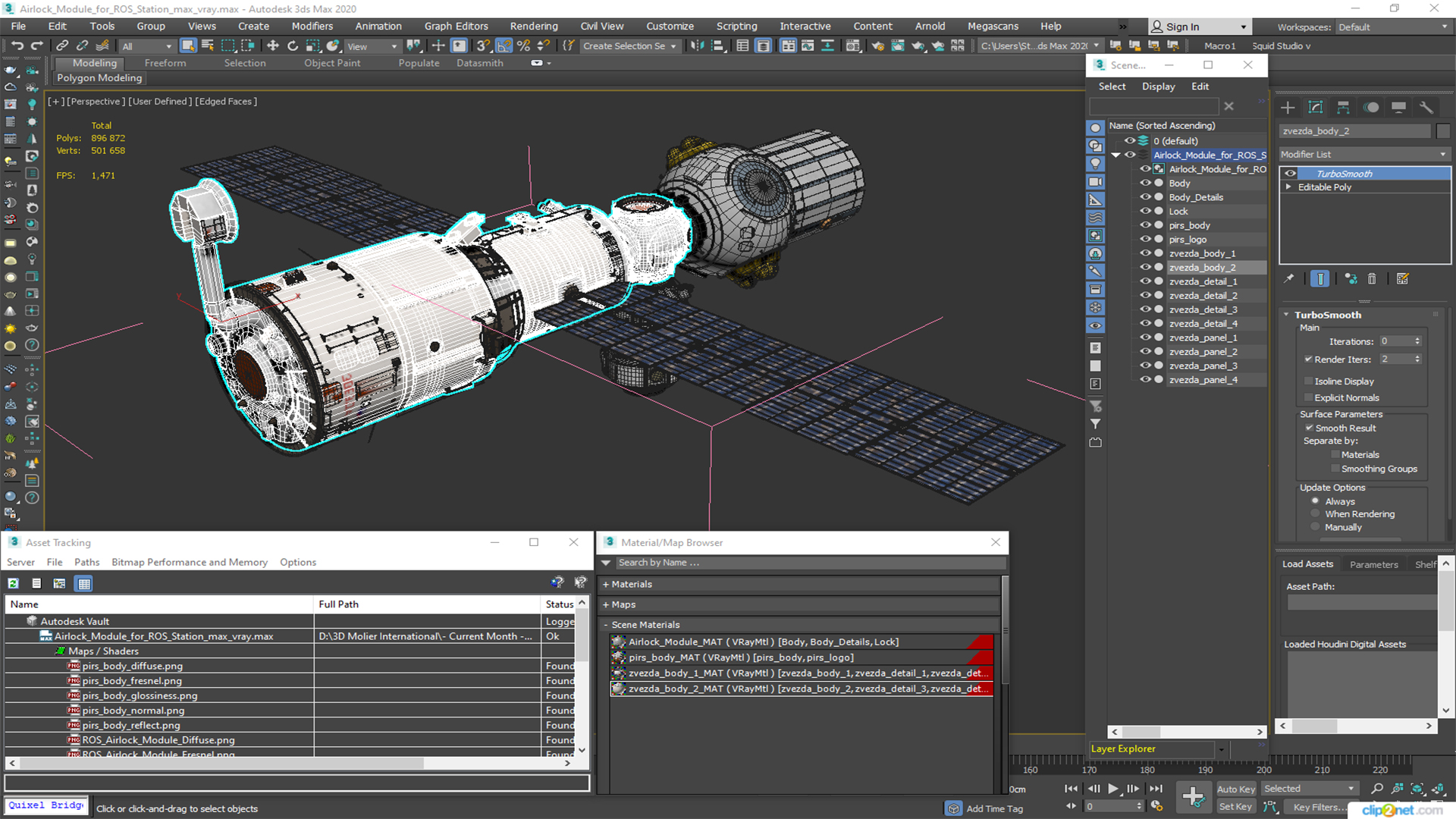 3D model Airlock Module for ROS Station