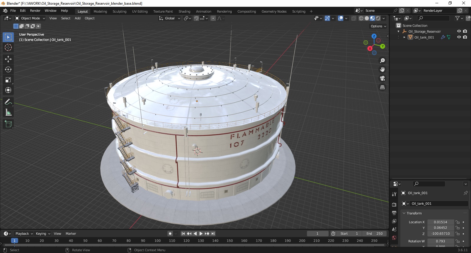 3D Oil Storage Reservoir