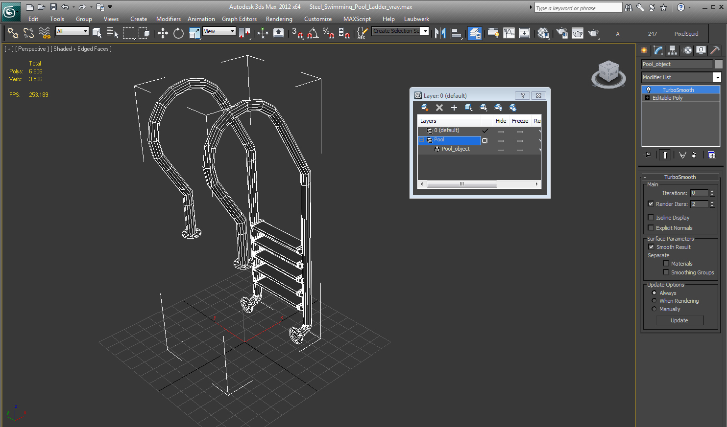 3D Steel Swimming Pool Ladder