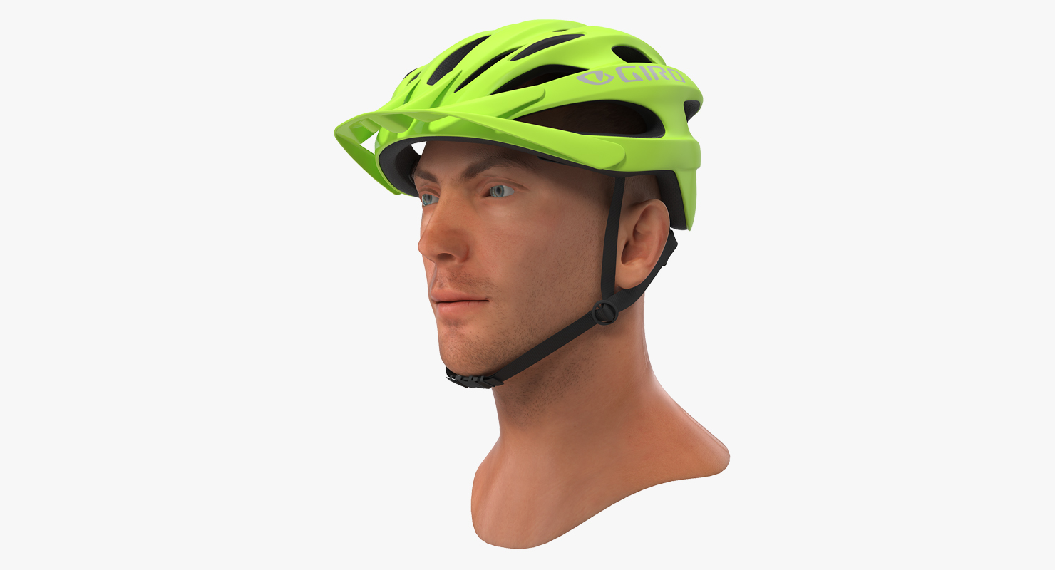 3D model Giro Revel Helmet on Male Head