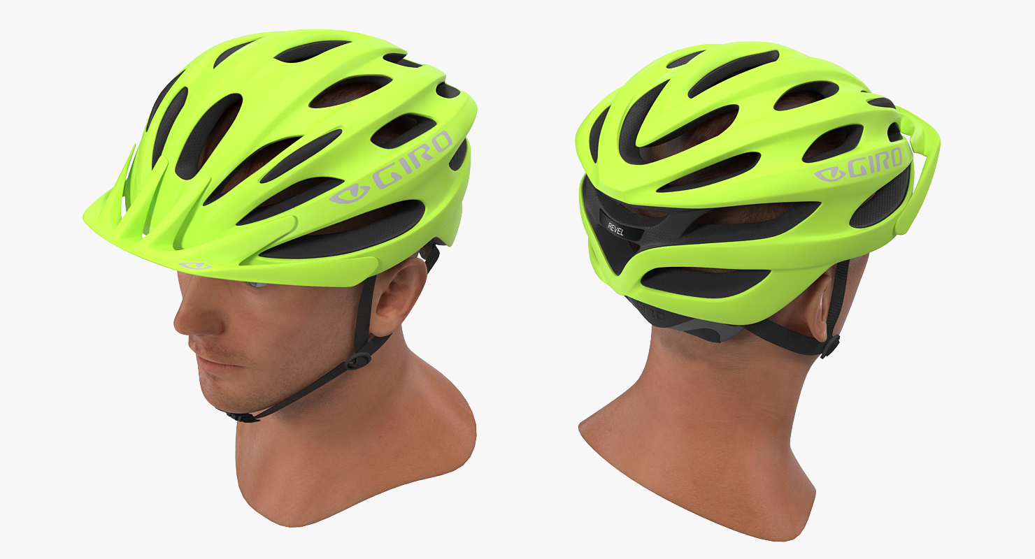 3D model Giro Revel Helmet on Male Head