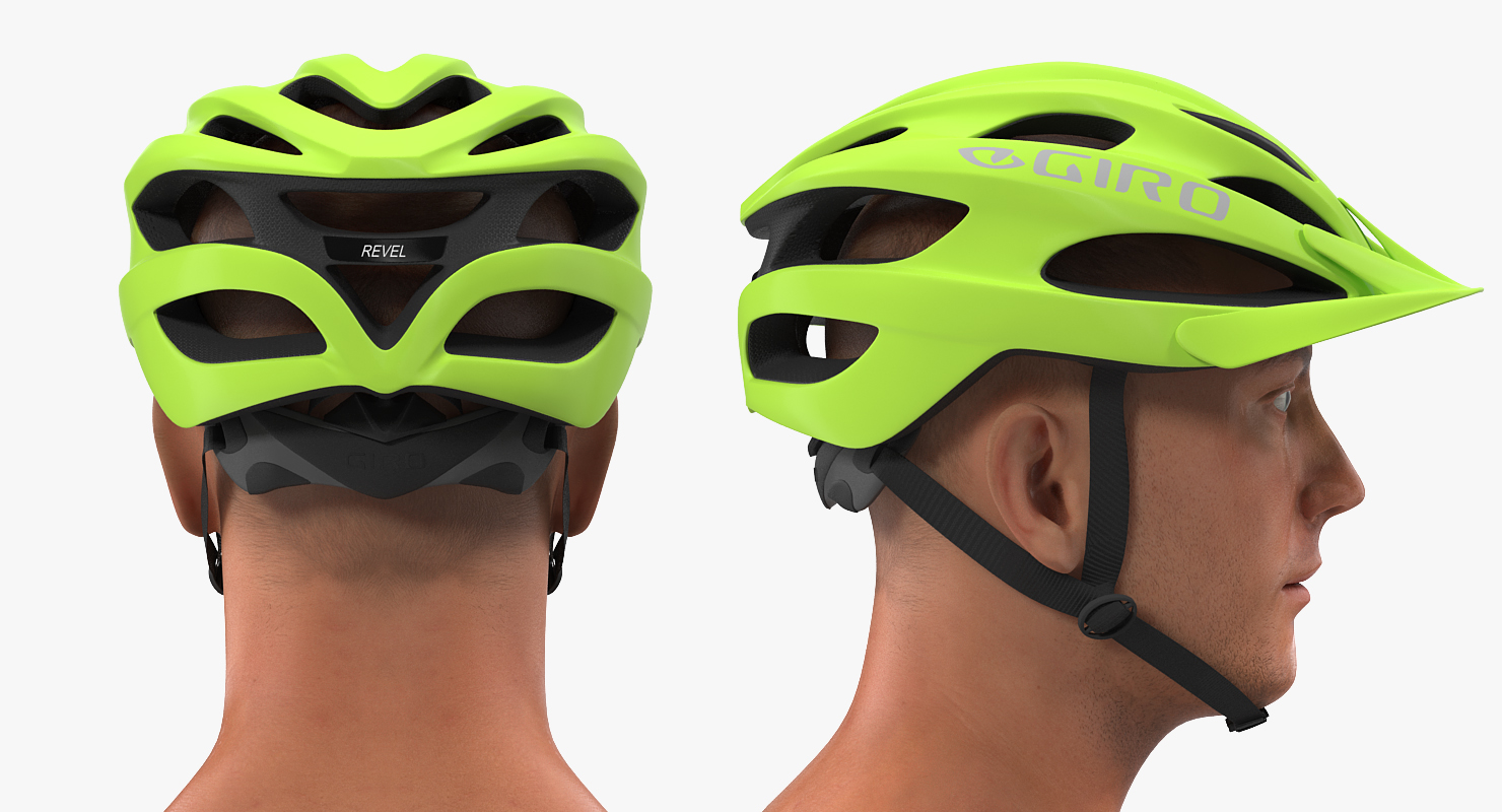 3D model Giro Revel Helmet on Male Head