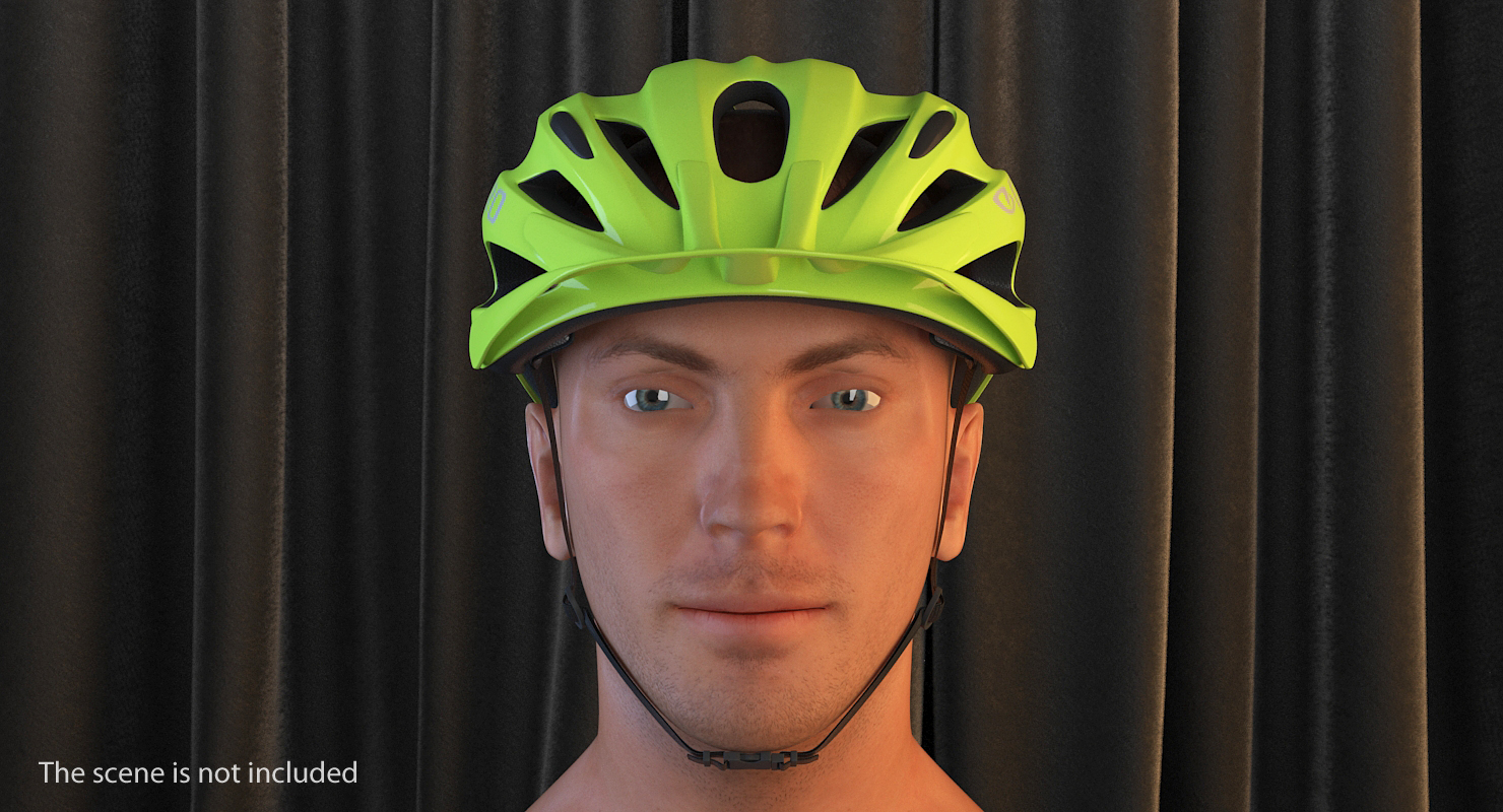 3D model Giro Revel Helmet on Male Head