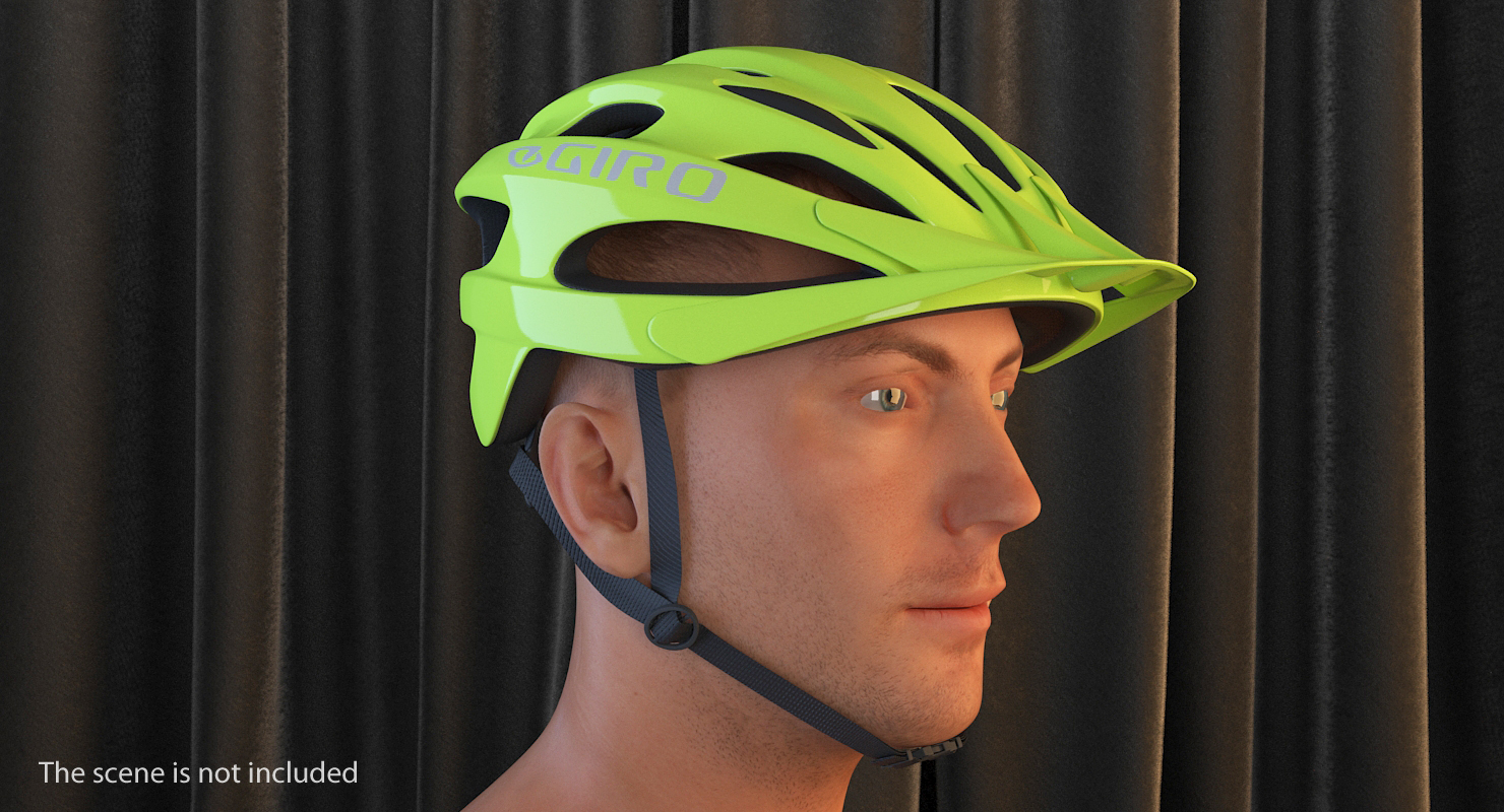 3D model Giro Revel Helmet on Male Head