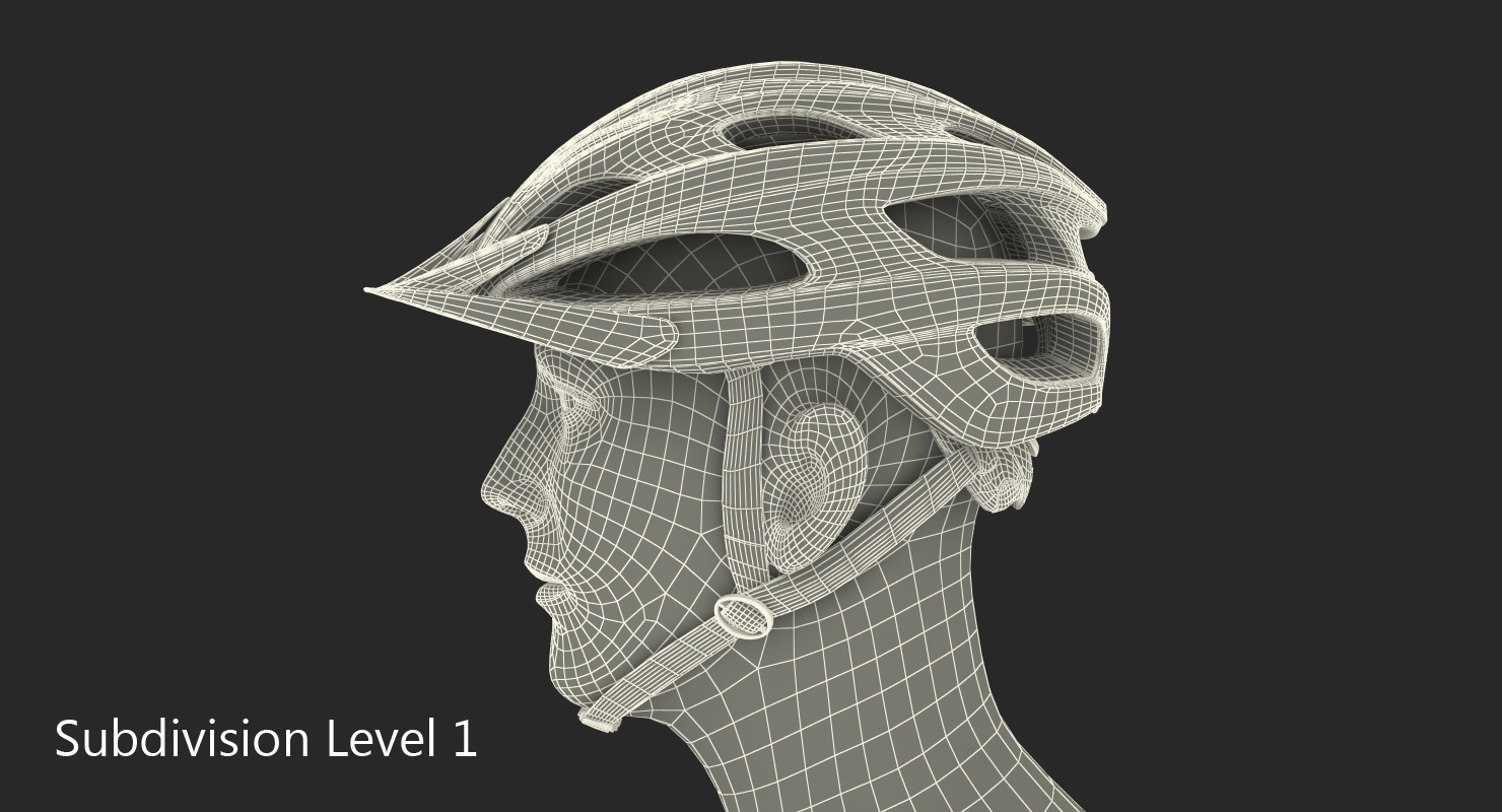 3D model Giro Revel Helmet on Male Head