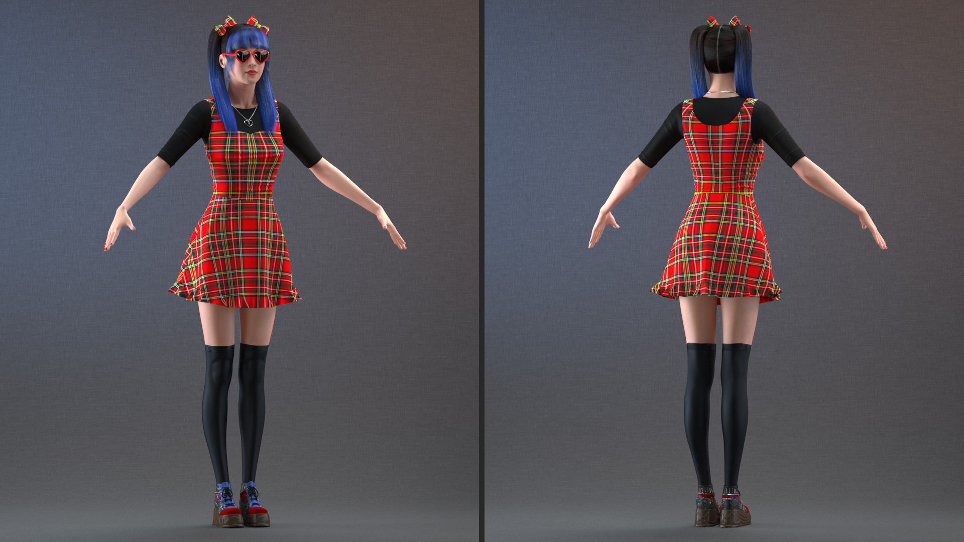 Fashionable Chinese Woman T-pose 3D