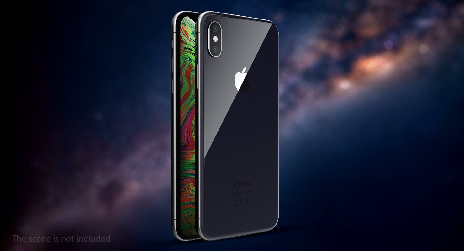 Space Grey iPhone XS Max 3D model