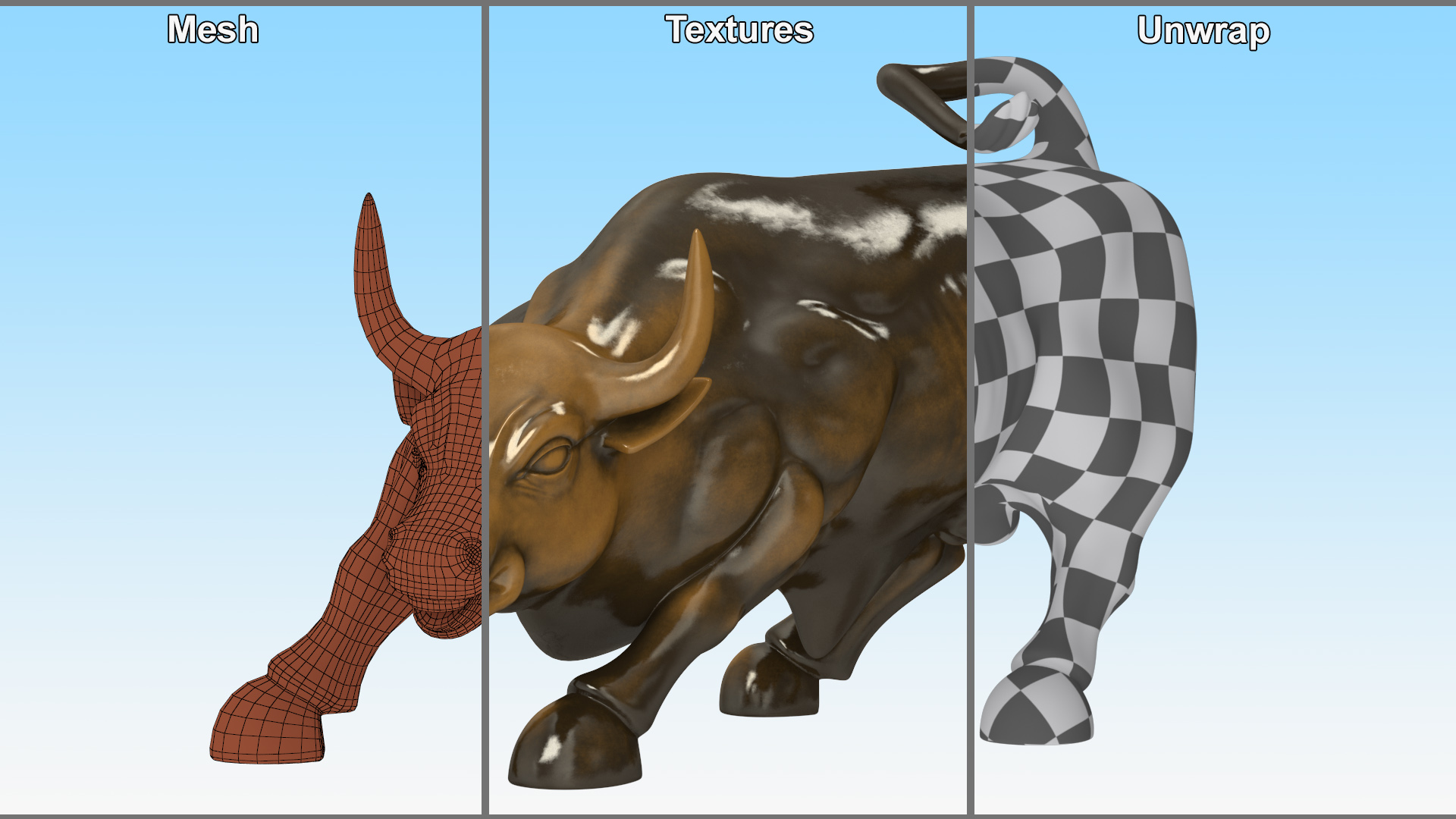 3D model Wall Street Charging Bull Sculpture