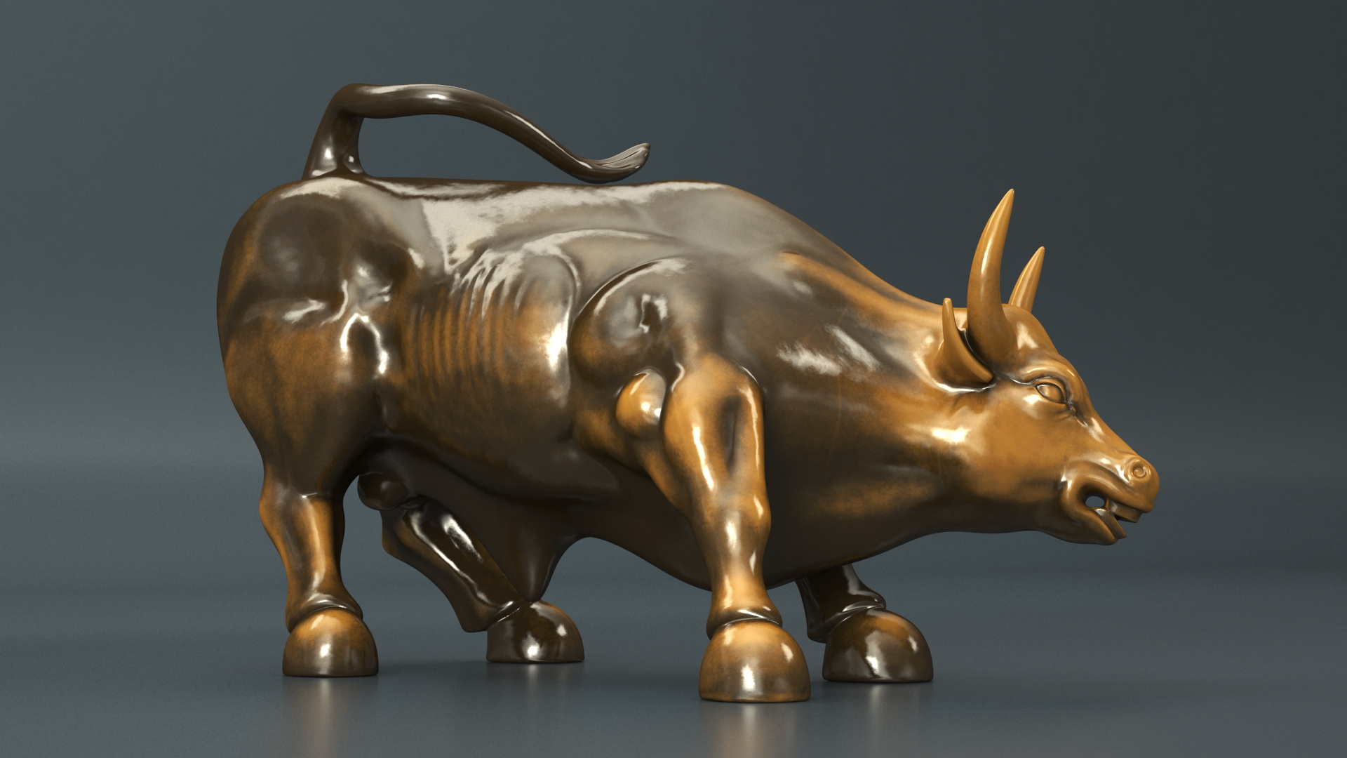 3D model Wall Street Charging Bull Sculpture