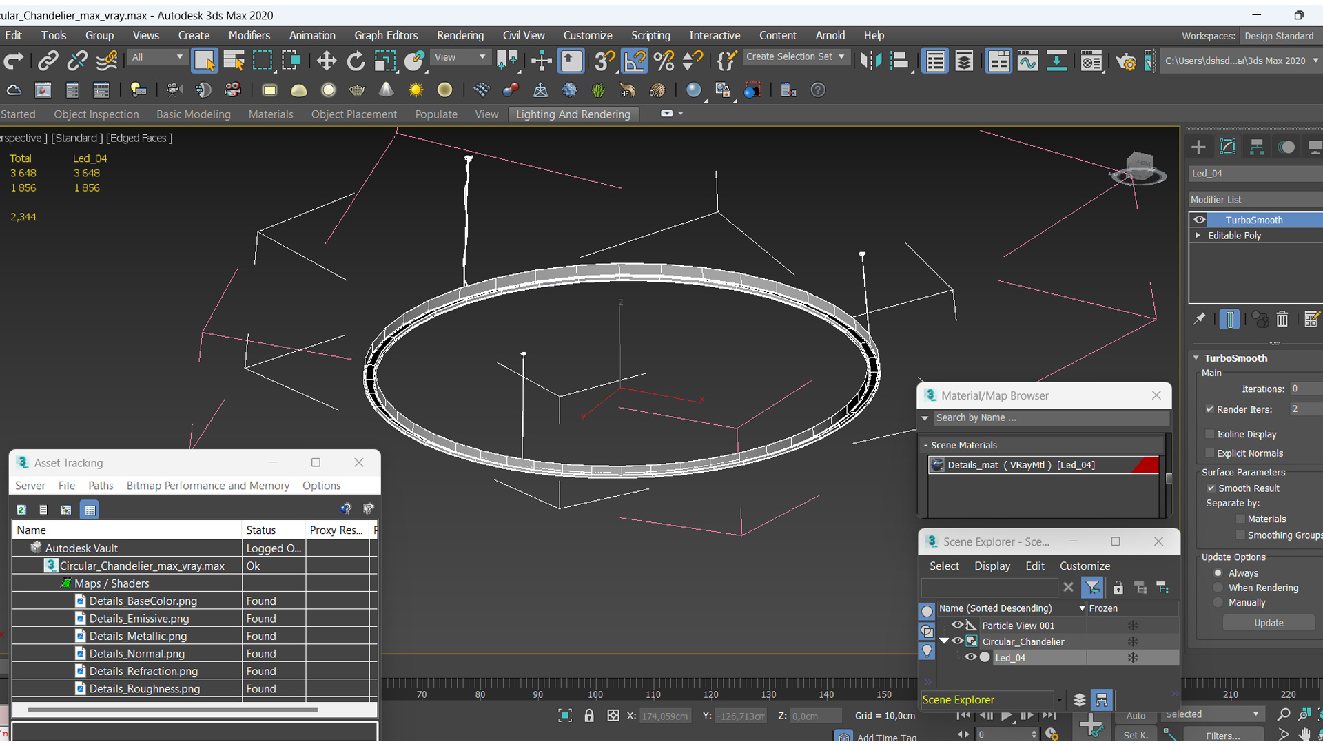 Circular Chandelier 3D model