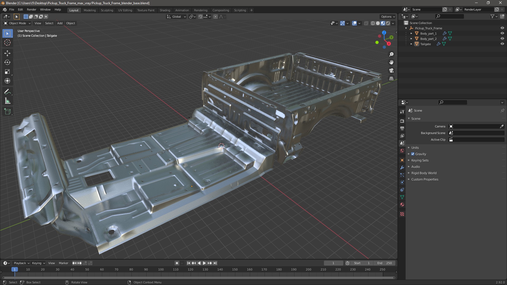 3D Pickup Truck Frame model