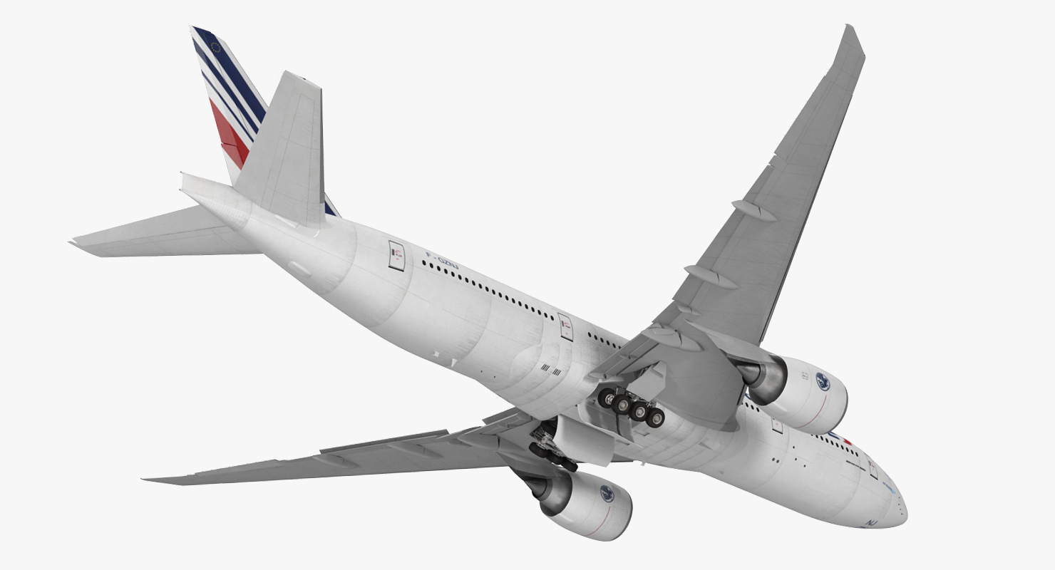 Boeing 777 200LR Air France Rigged 3D model