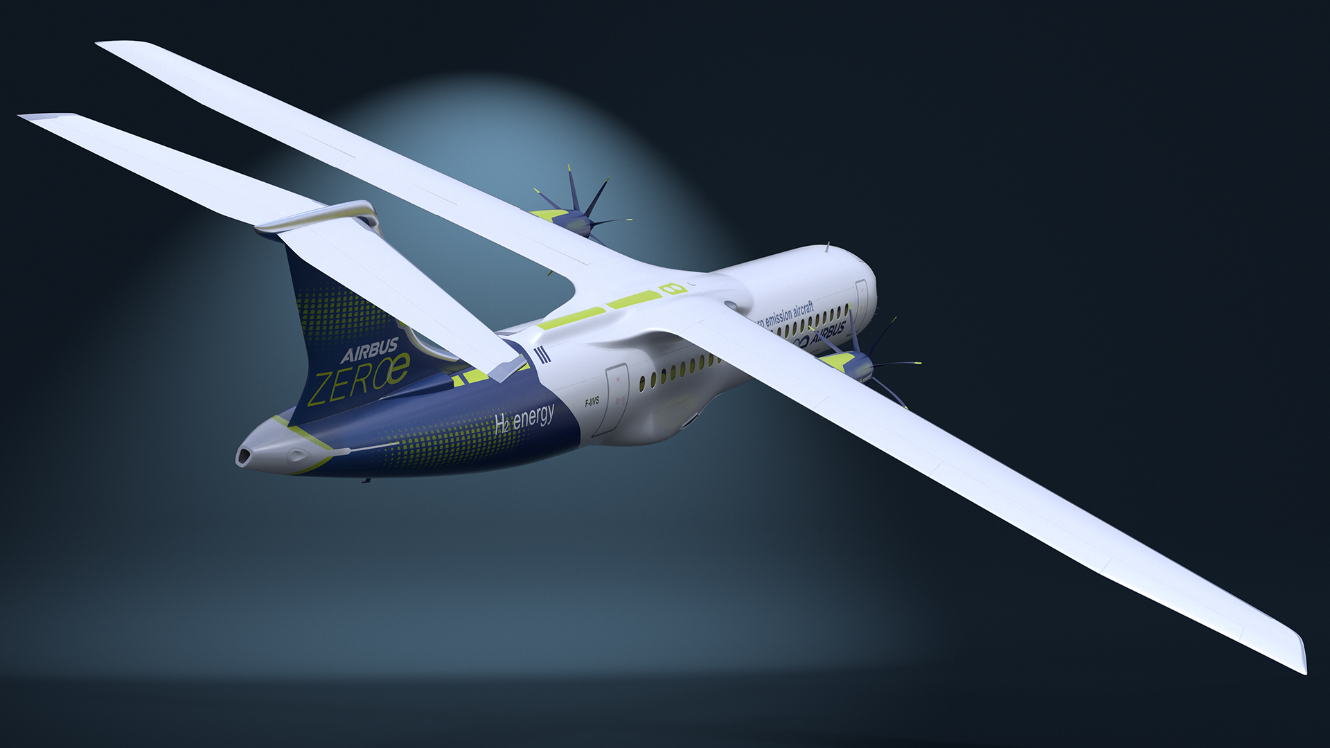 Airbus ZEROe Turboprop Rigged 3D model