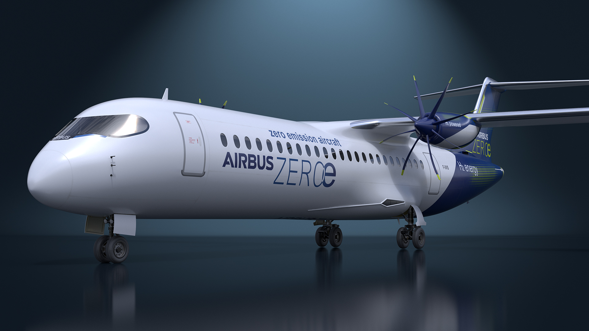 Airbus ZEROe Turboprop Rigged 3D model