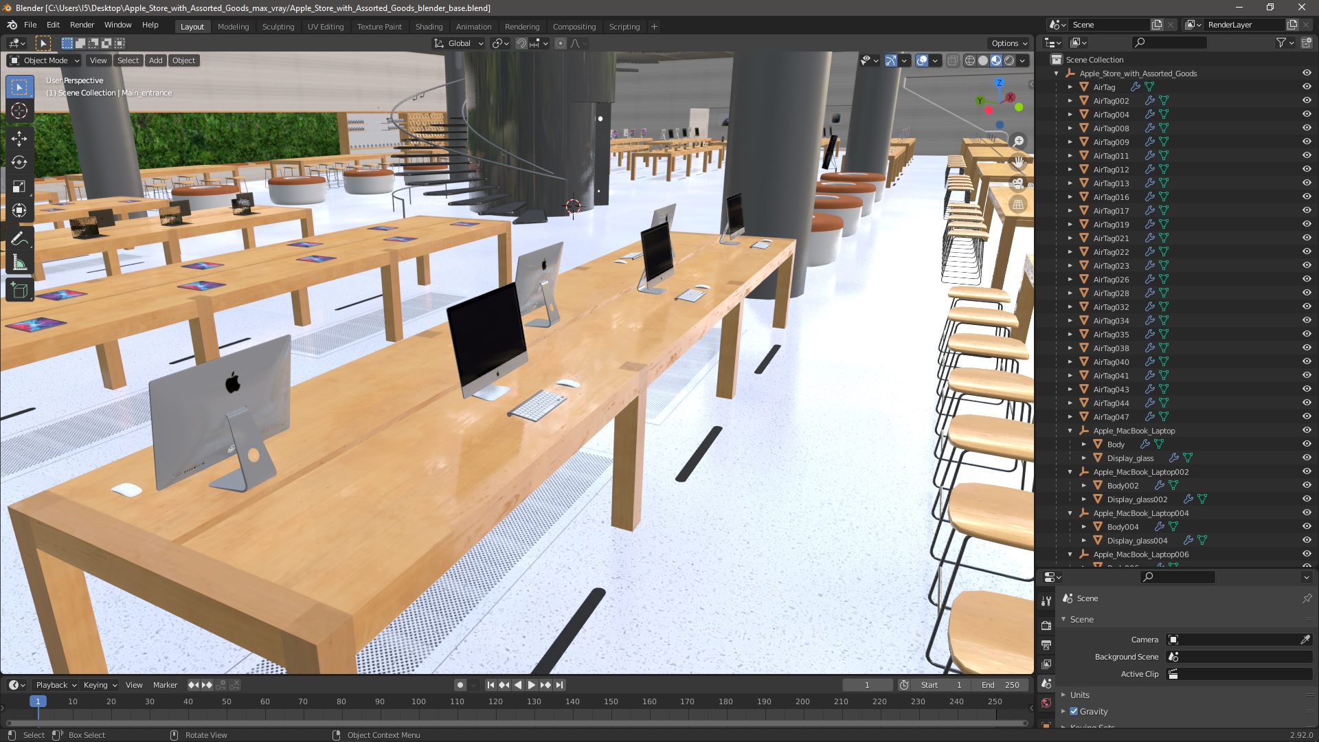 3D Apple Store with Assorted Goods