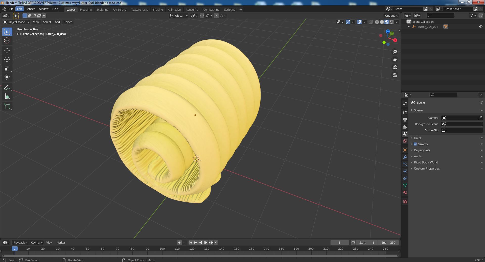 3D Butter Curl