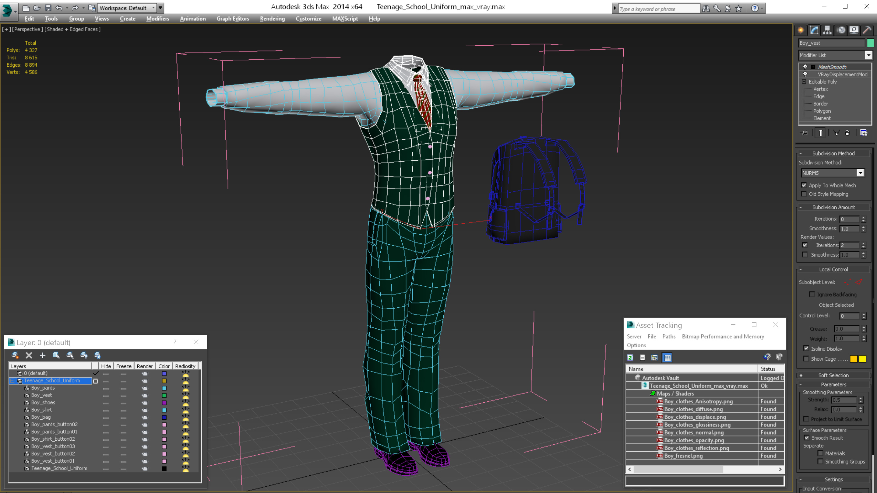 Teenage School Uniform 3D