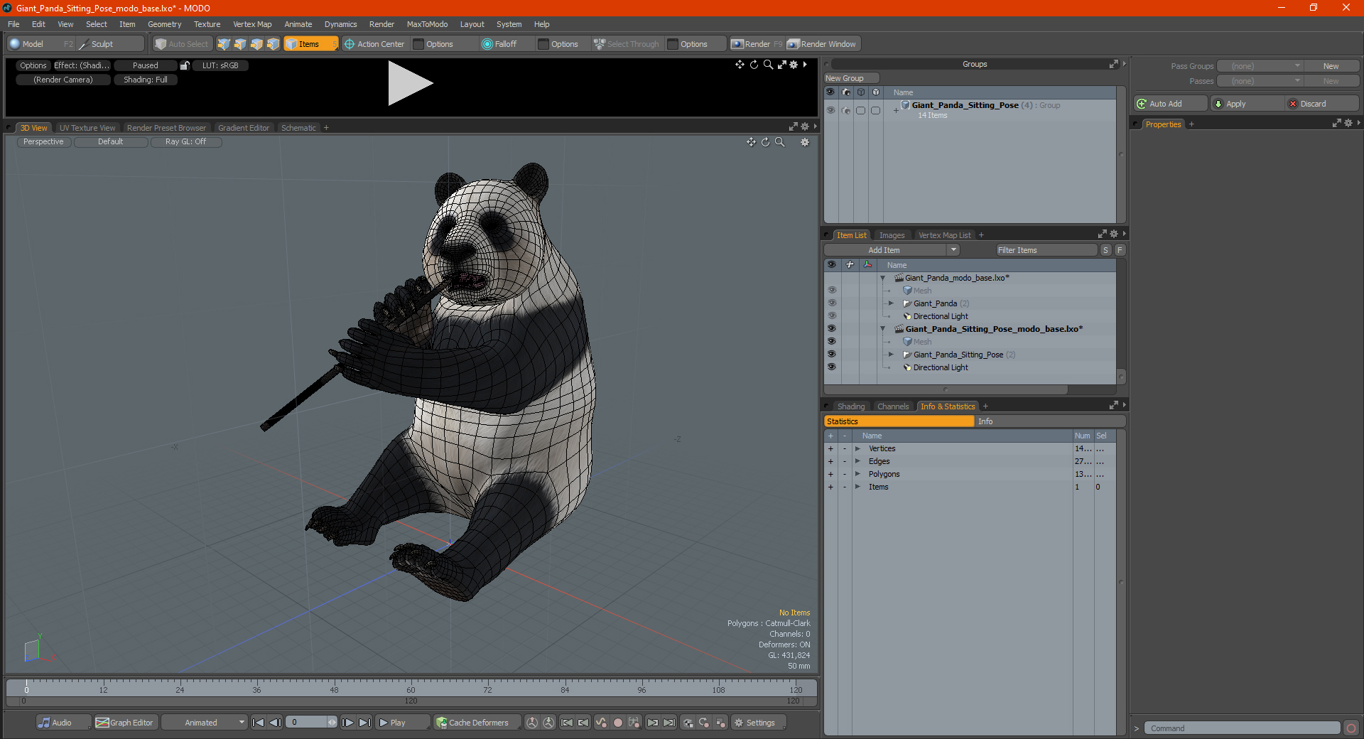 Giant Panda Sitting Pose 3D model