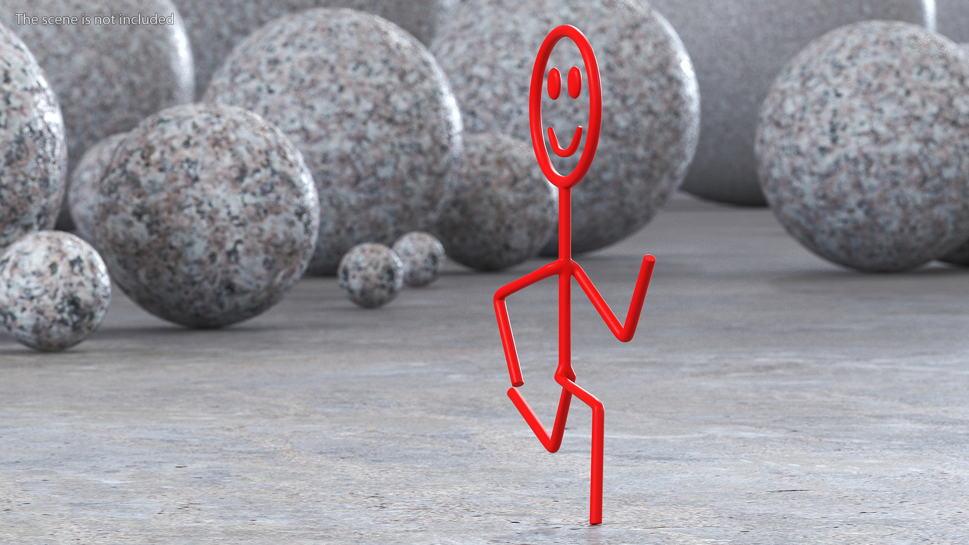 3D model Running Stickman Red