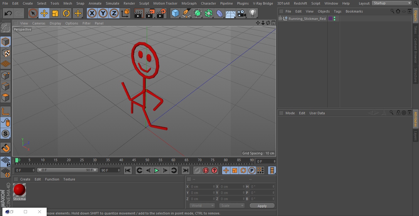 3D model Running Stickman Red