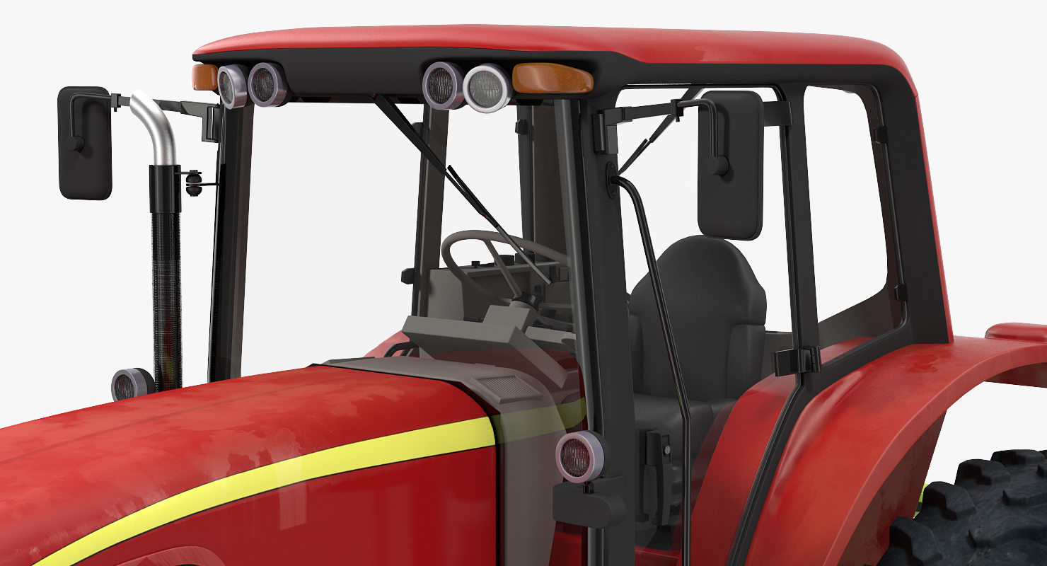 3D model Tractor with Twin Rotor Rake Claas Liner 2700