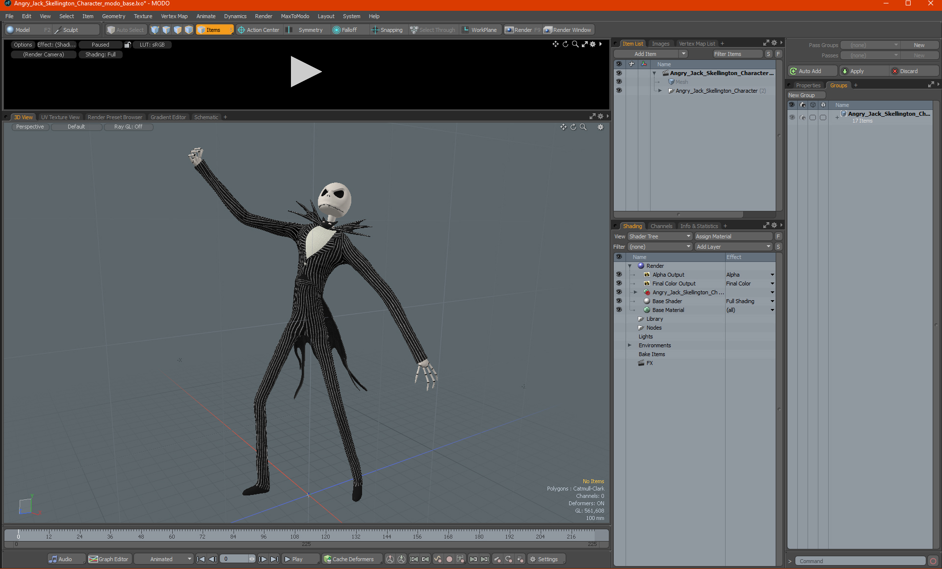 Angry Jack Skellington Character 3D