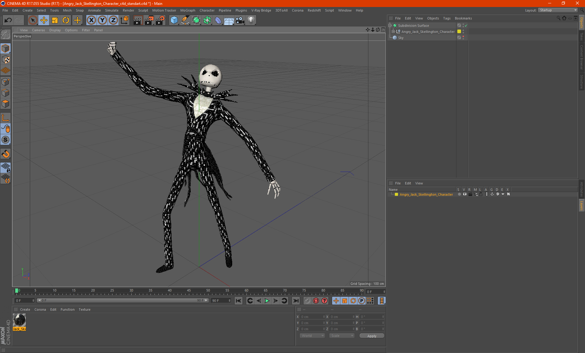 Angry Jack Skellington Character 3D