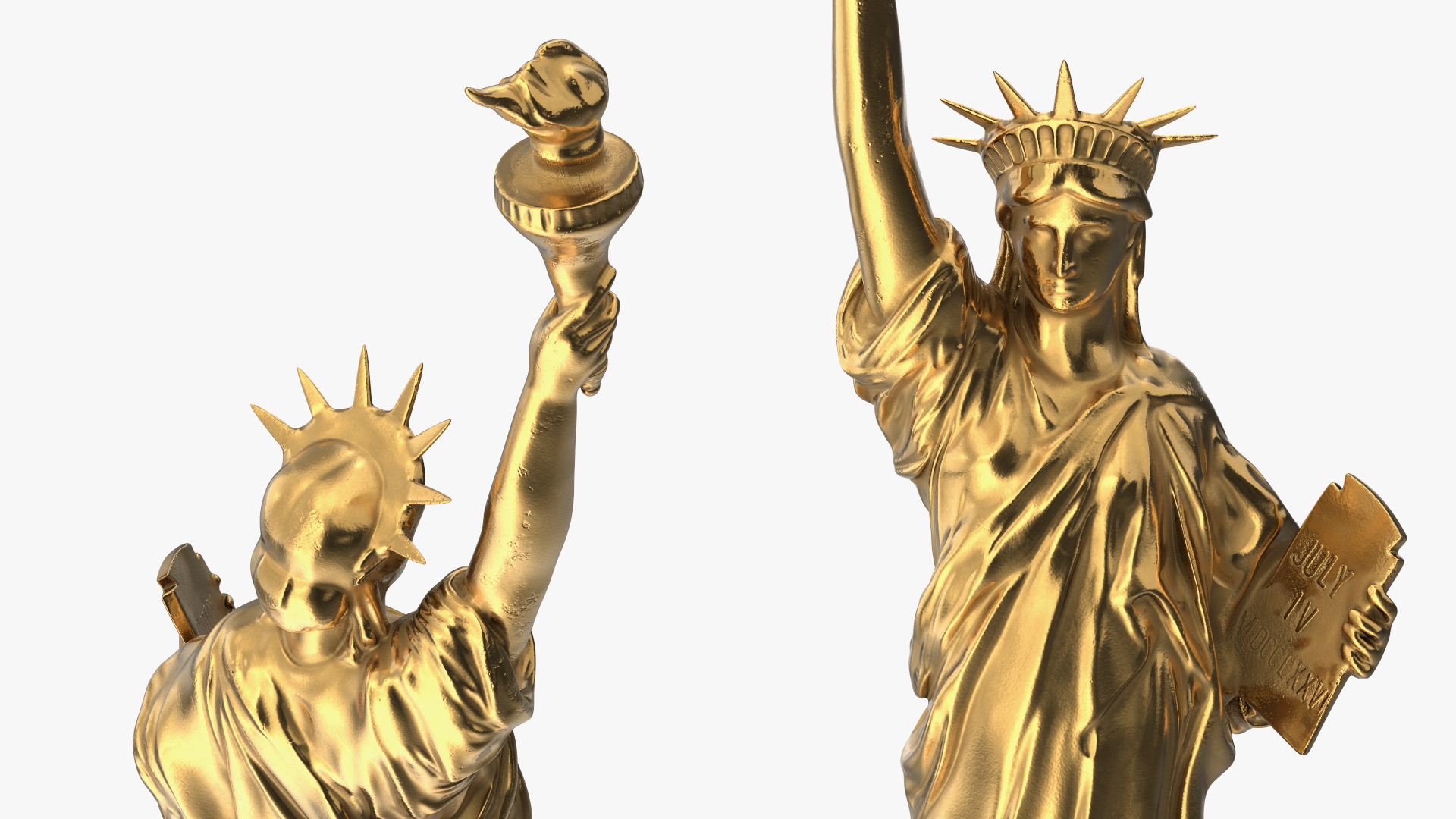 Golden Statue of Liberty Statuette 3D model