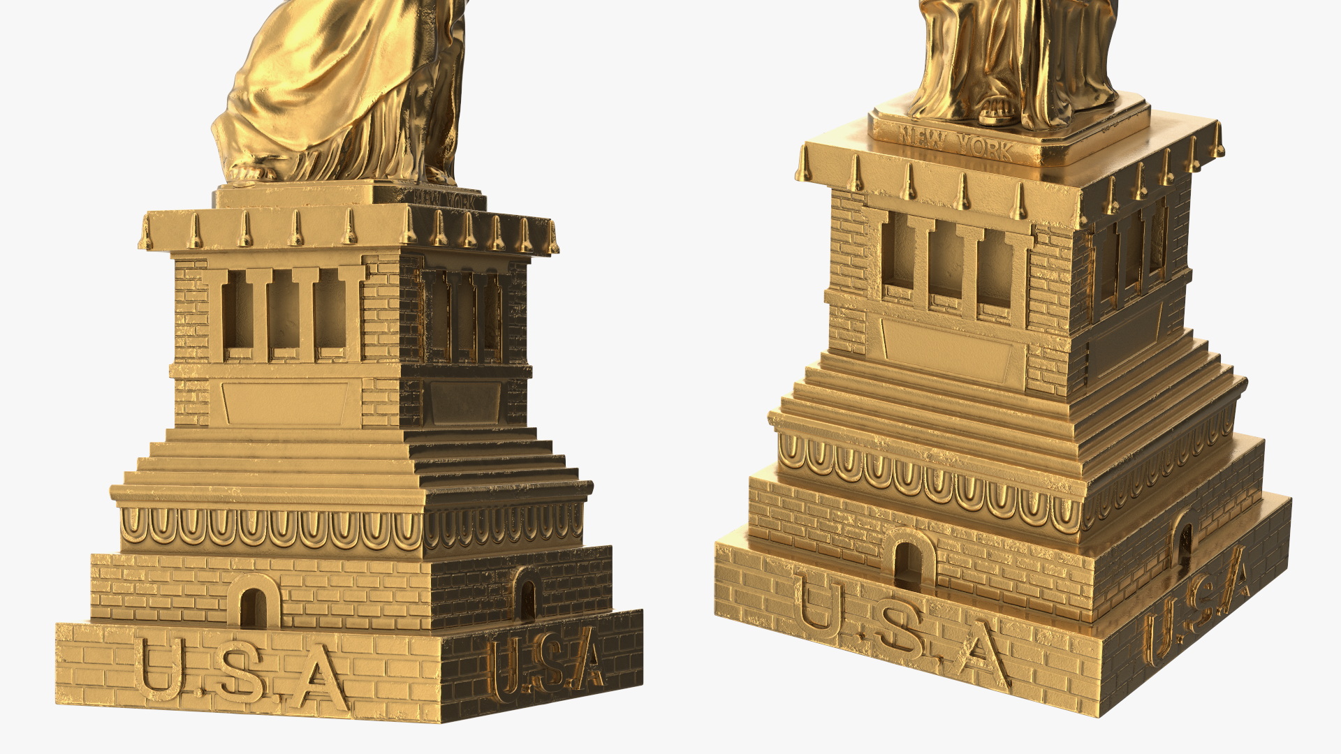 Golden Statue of Liberty Statuette 3D model