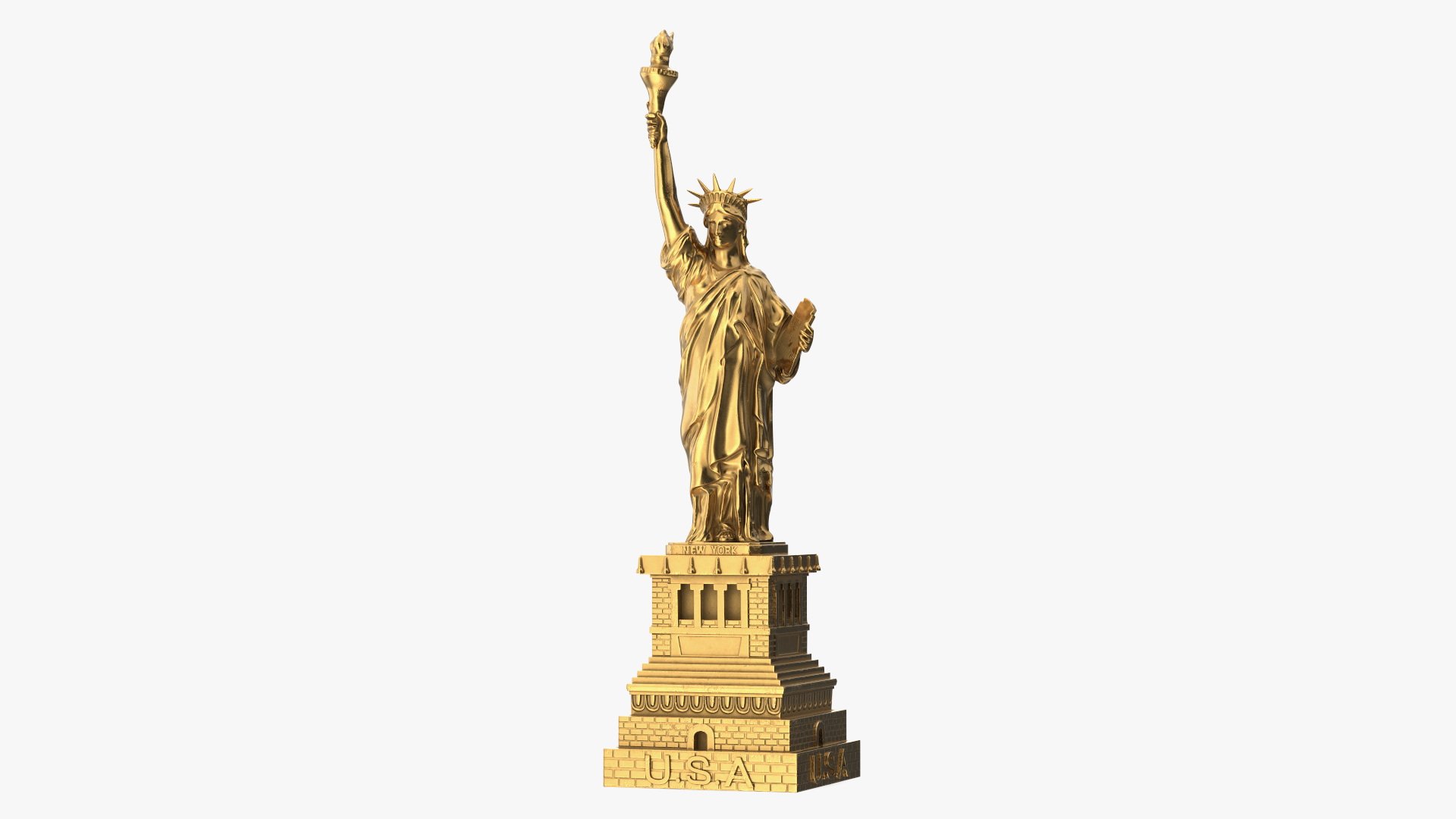 Golden Statue of Liberty Statuette 3D model