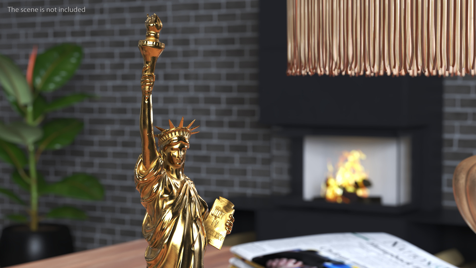 Golden Statue of Liberty Statuette 3D model