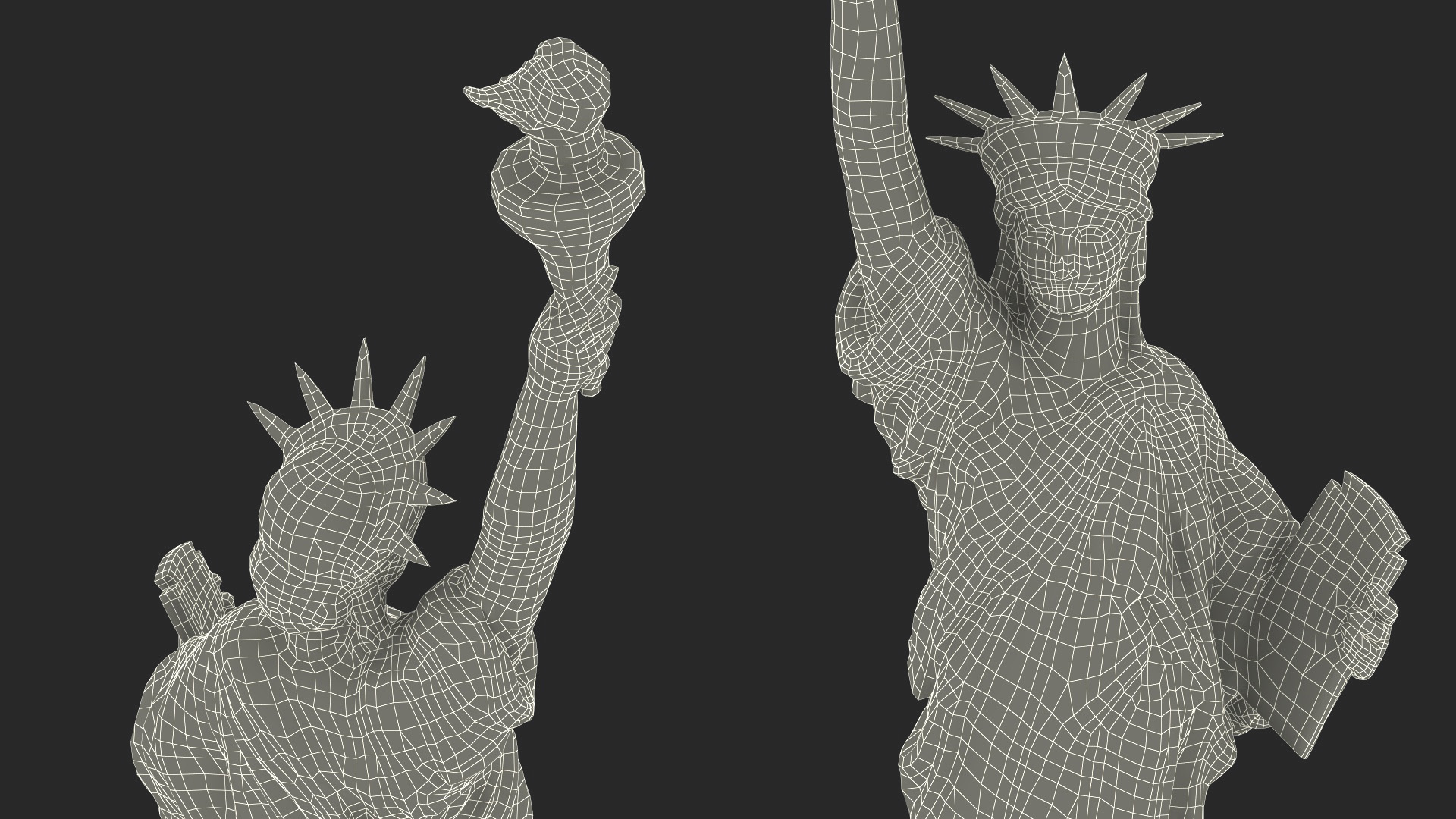 Golden Statue of Liberty Statuette 3D model