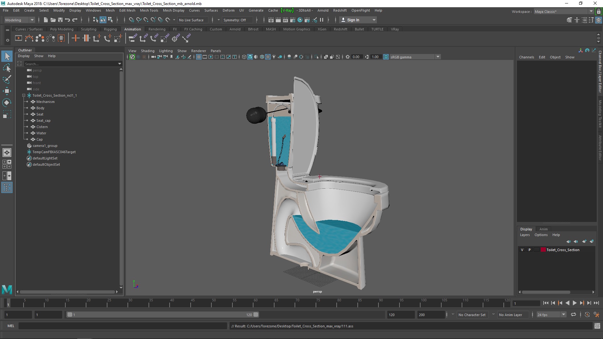 3D model Toilet Cross Section